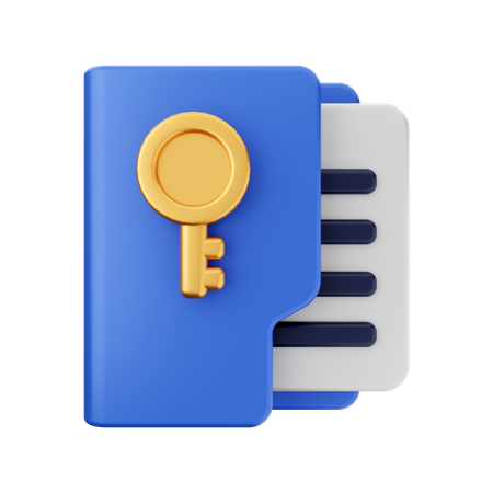 Folder Key  3D Icon