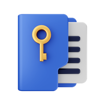 Folder Key  3D Icon