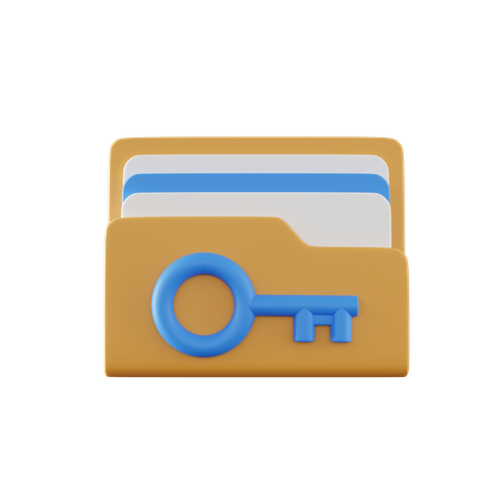 Folder Key  3D Icon