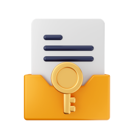 Folder Key 3D Icon