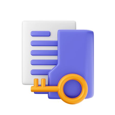 Folder Key 3D Icon