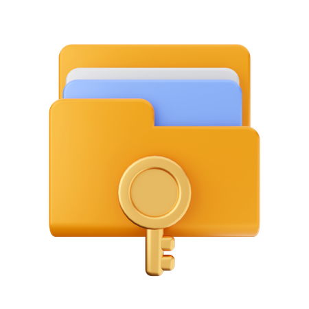 Folder key lock  3D Icon