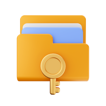 Folder key lock  3D Icon