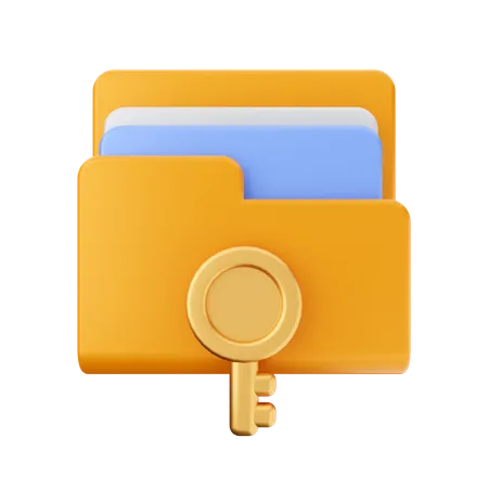 Folder key lock  3D Icon