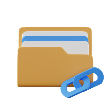 Folder Link  3D Icon