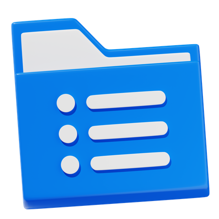 Folder List  3D Icon