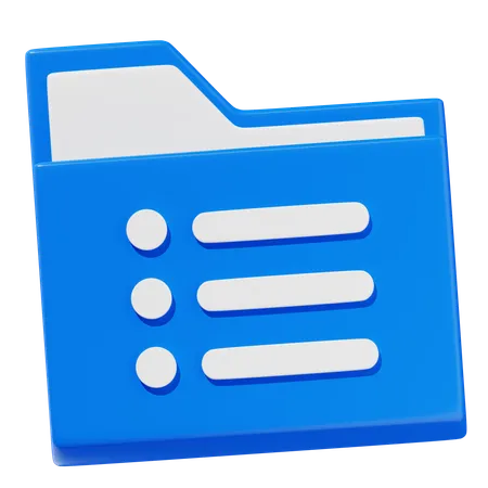 Folder List  3D Icon