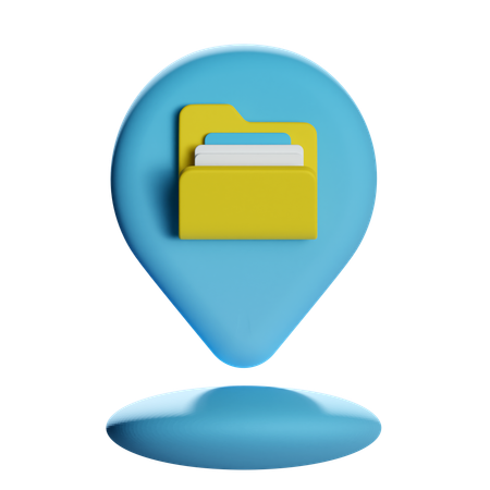 Folder Location Pin  3D Icon