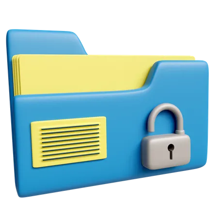 Folder Lock Document 3 D Icon With High Resolution Render Business Illustration 3D Icon