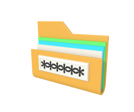 Folder lock with password 3D Icon