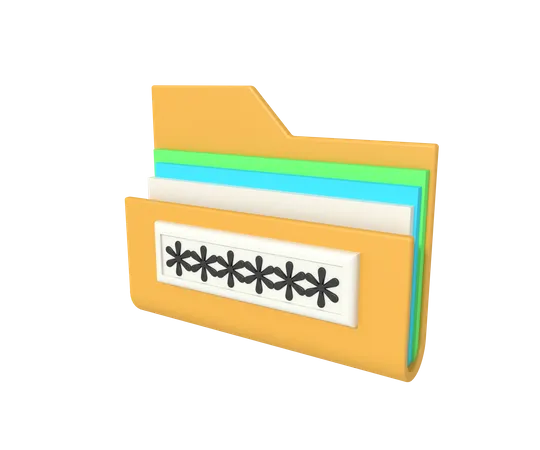 Folder Lock With Password 3 D Illustration 3D Icon