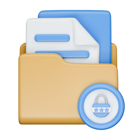 폴더 잠금 패스  3D Icon