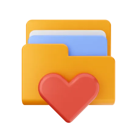Folder love  3D Icon
