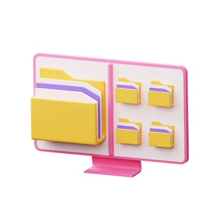 Folder Management  3D Illustration