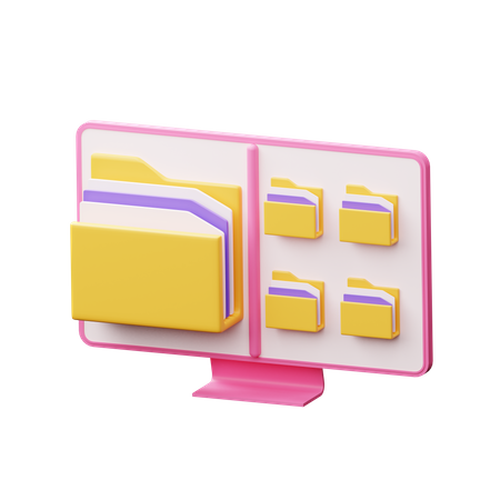 Folder Management 3D Illustration