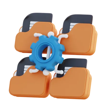 3 D Illustration Of Share Settings Folder Management 3D Icon