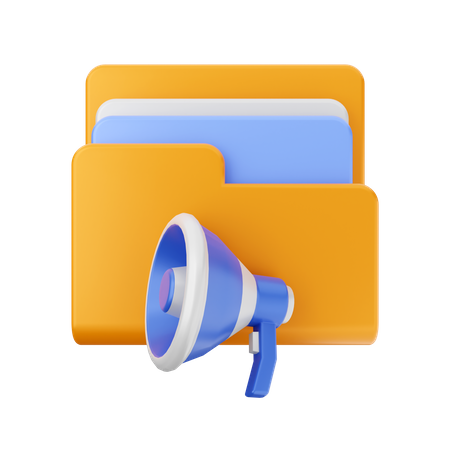 Folder megaphone  3D Icon