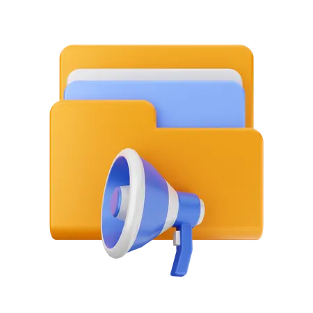 Folder megaphone  3D Icon