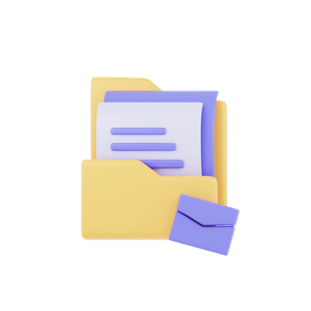Folder Message  3D Icon