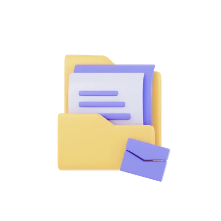 Folder Message  3D Icon