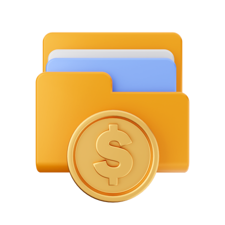 Folder money  3D Icon