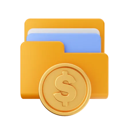 Folder money  3D Icon