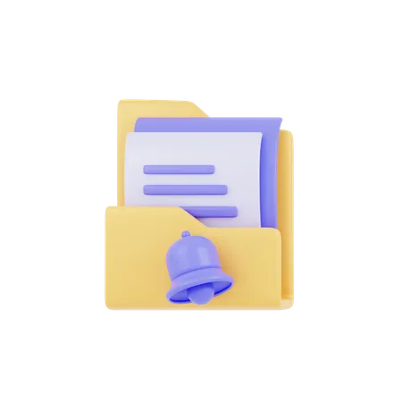 3 D Folder Notification Icon Render 3D Icon