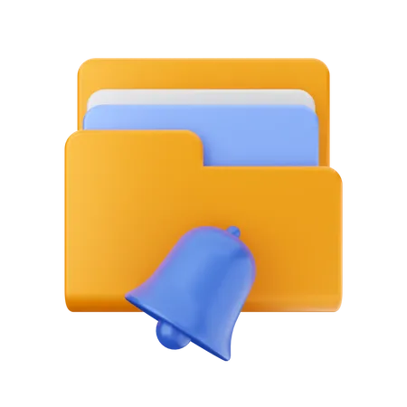 Folder notification bell  3D Icon