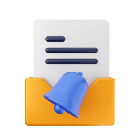 Folder Notification Bell  3D Icon