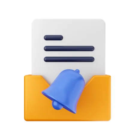 Folder Notification Bell  3D Icon