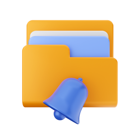 Folder notification bell  3D Icon