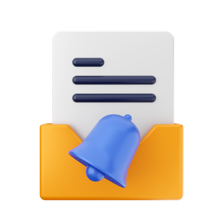 Folder Notification Bell 3D Icon