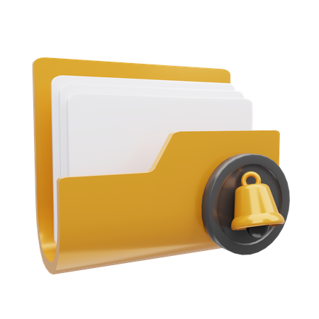Folder Notification Bell  3D Icon