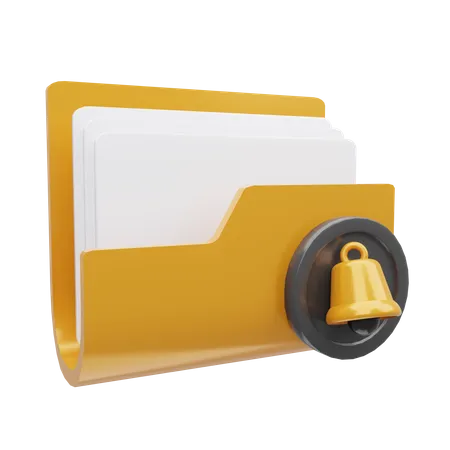 Folder Notification Bell  3D Icon