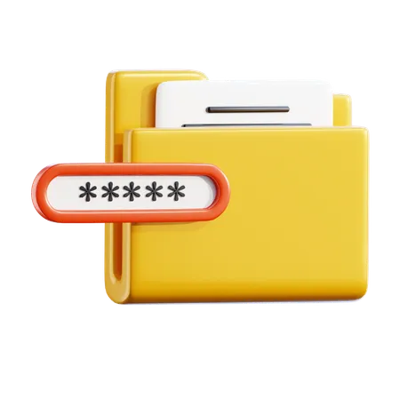 Folder password  3D Icon