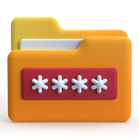Folder Password  3D Icon