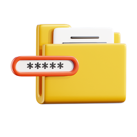 Folder password  3D Icon