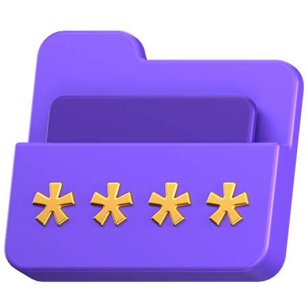 Folder Password  3D Icon