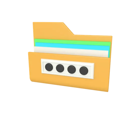 Folder Password  3D Icon