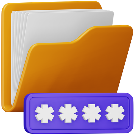 Folder Password  3D Icon