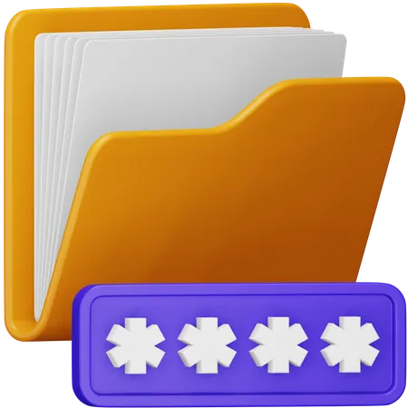 Folder Password  3D Icon