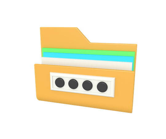 Folder password 3D Icon