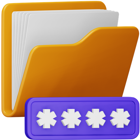 Folder Password 3D Icon