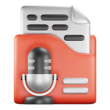 Folder Podcast  3D Icon