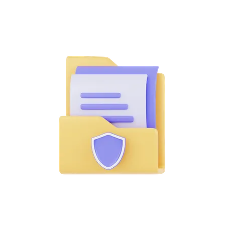 3 D Folder Protection Icon Render 3D Icon