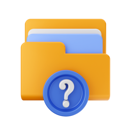 Folder question mark 3D Icon