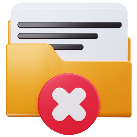 Folder Rejected  3D Icon