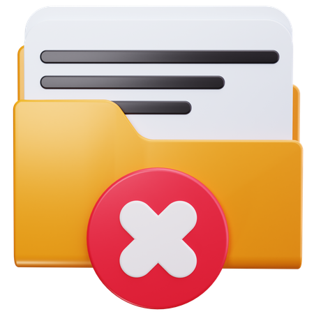 Folder Rejected  3D Icon
