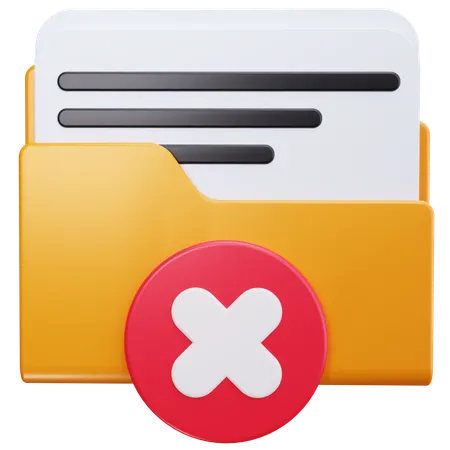 Folder Rejected  3D Icon
