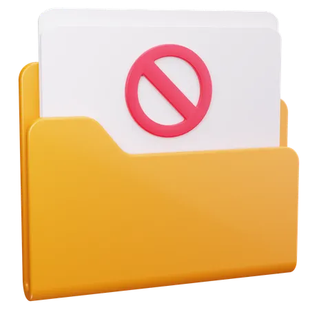 Folder Restricted  3D Icon